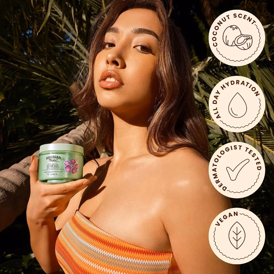 Hawaiian Tropic After Sun Body Butter with Coconut Oil, 8 Oz