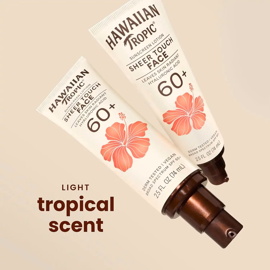 Hawaiian Tropic Sheer Touch Face Sunscreen Lotion SPF 60, 2.5 Fl Oz