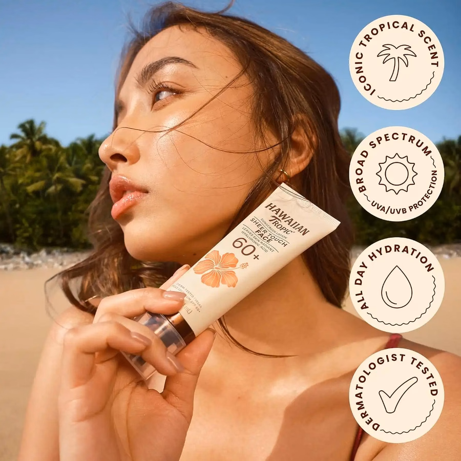 Hawaiian Tropic Sheer Touch Face Sunscreen Lotion SPF 60, 2.5 Fl Oz