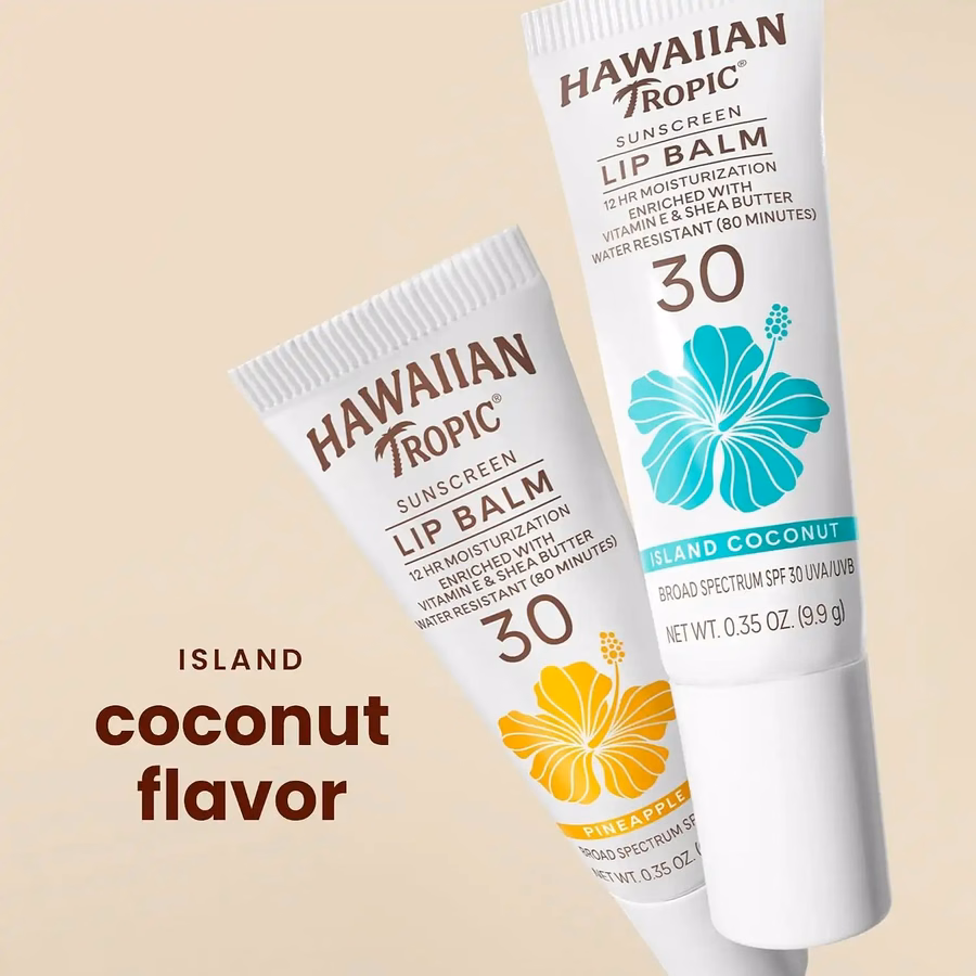Hawaiian Tropic Sunscreen Lip Balm SPF 30, Island Coconut, 0.3 Oz