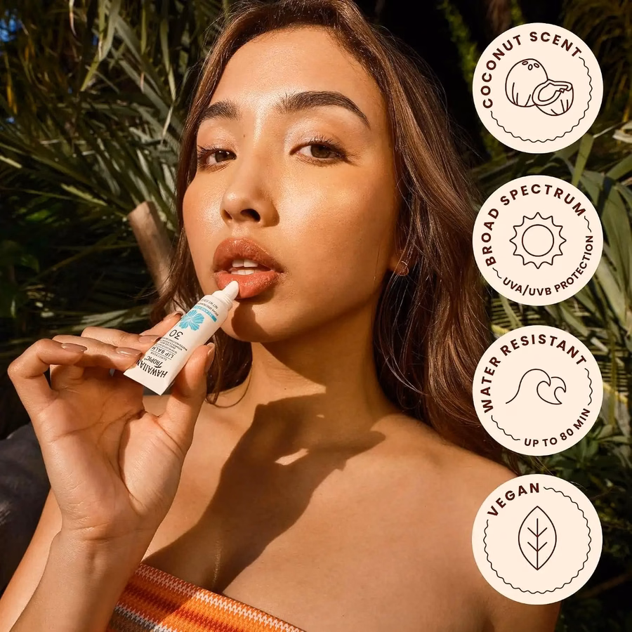 Hawaiian Tropic Sunscreen Lip Balm SPF 30, Island Coconut, 0.3 Oz