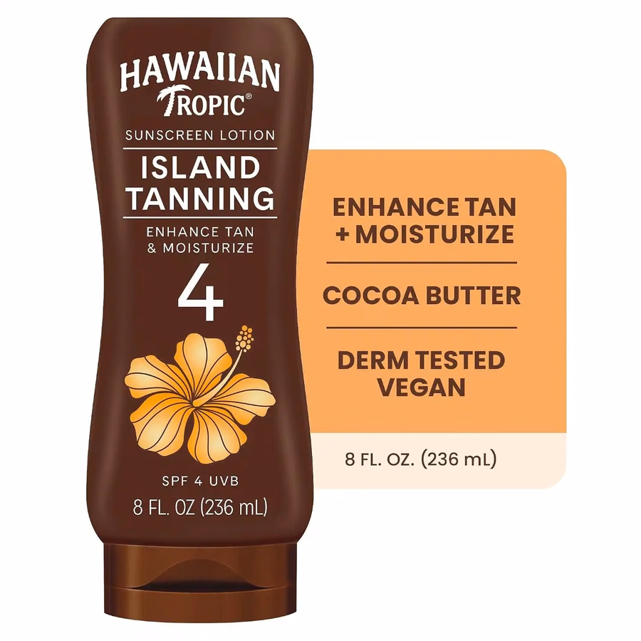 Hawaiian Tropic Sunscreen Protective Dark Tannning Sun Care Sunscreen Lotion - SPF 4, 8 Ounce