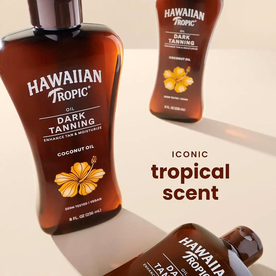 Hawaiian Tropic Dark Tanning Oil, 8 Fl Oz (2 Pack)